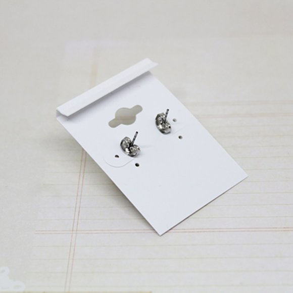 Faux pearl and diamond earrings - Picture 3 of 3